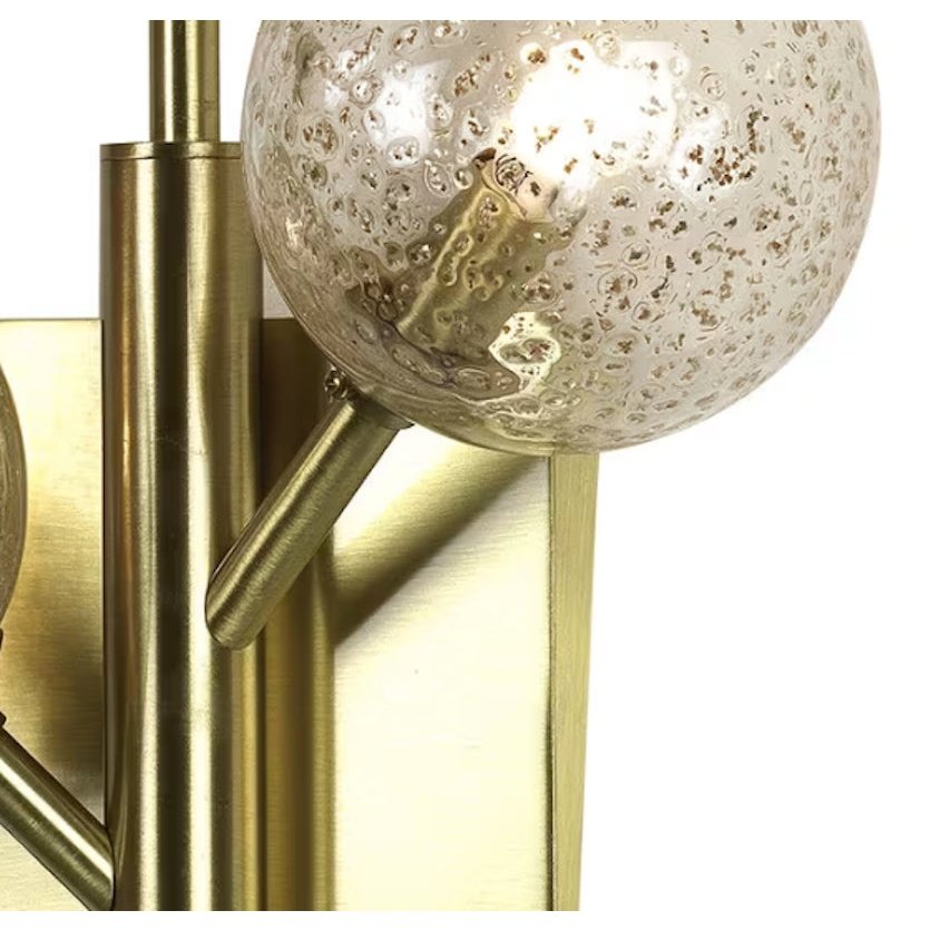 Italian Organic Contemporary Ball Flower Sconce with 3 Murano Glass Spheres