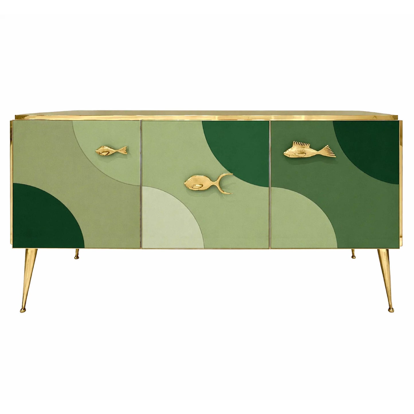 Customizable Italian Blue Ivory Glass Beach Decor Post Modern Cabinet/Sideboard
