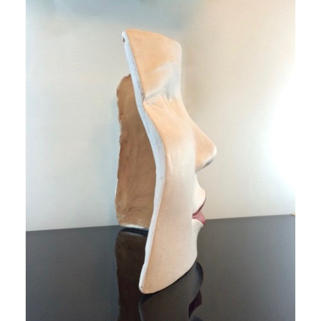 "Red Lips Face" Terra Cotta Sculpture by Ginestroni - Cosulich Interiors & Antiques