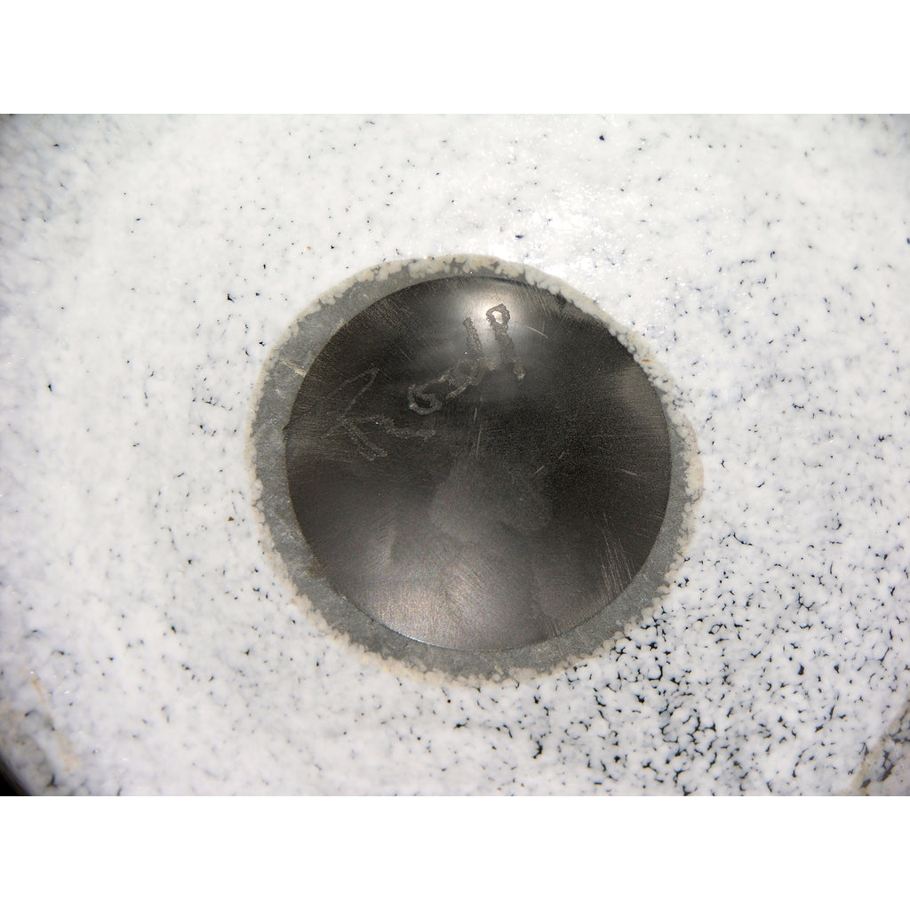 White Textured Murano Glass Vase with Fern Decor