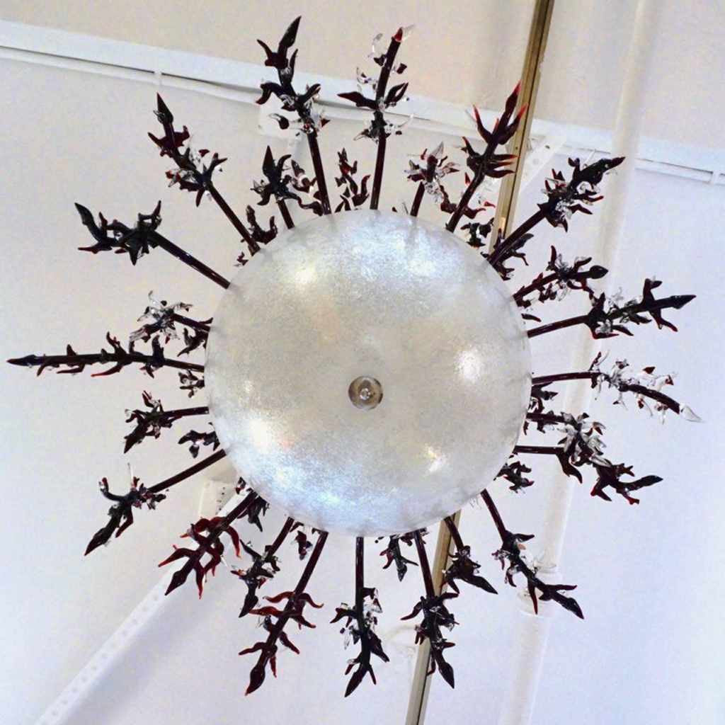 1980s Modern Italian White Murano Glass Chandelier with Organic Coral like Decor - Cosulich Interiors & Antiques