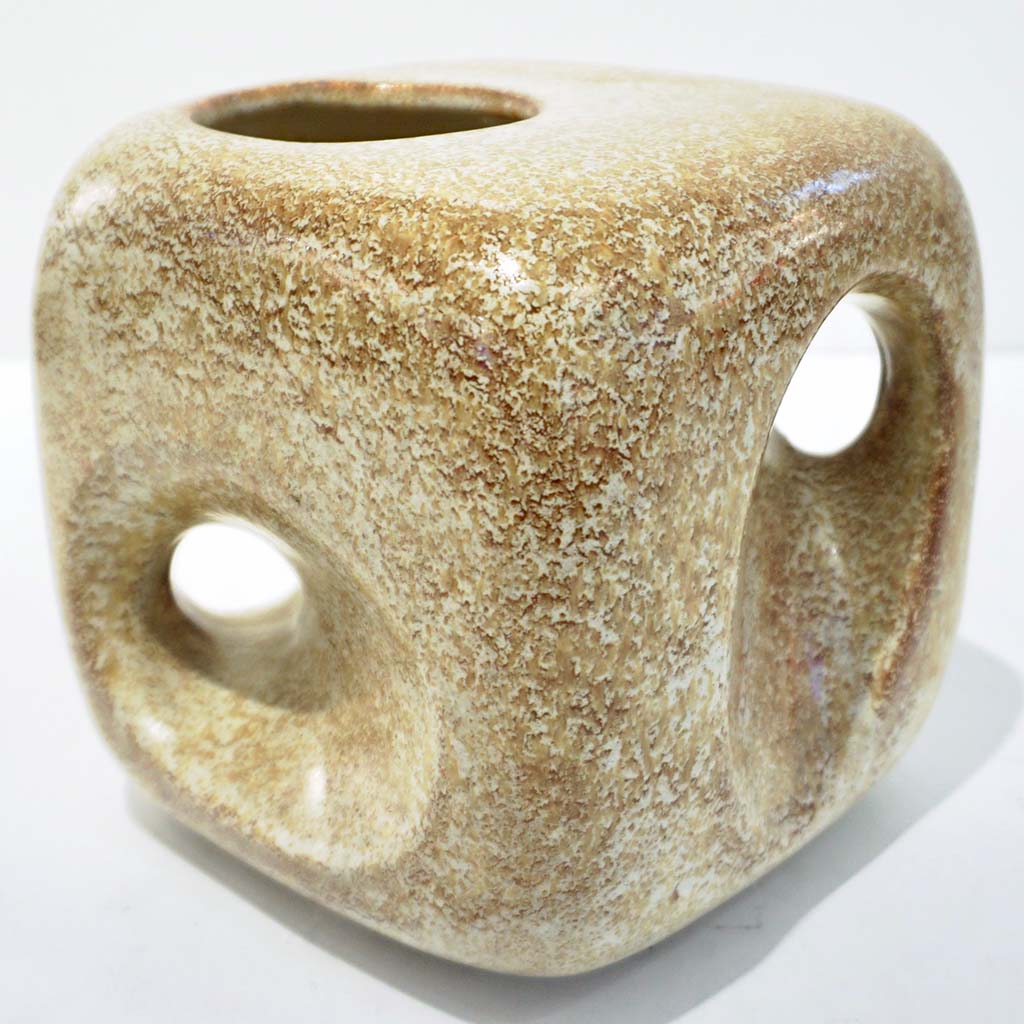 1960s Bertoncello Italian Vintage Ceramic Abstract Sculpture Beige