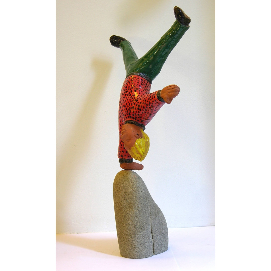Acrobat Sculpture Terra Cotta Figure by the Italian Artist Ginestroni