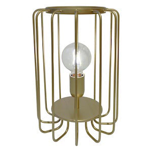 Cosulich Interiors Minimalist Italian Futurist Gold Brass Metal Open Table Lamp