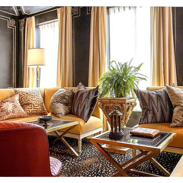 Italian Modern X-Frame Handcrafted Brass and Black Glass Coffee Table