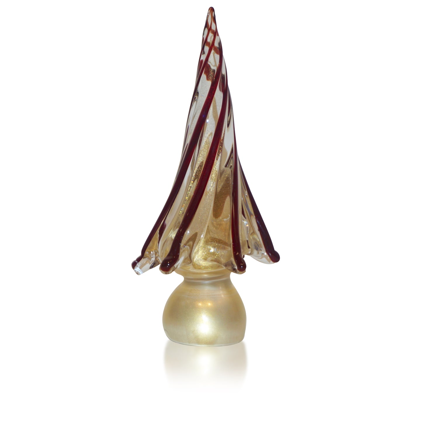 Formia Italian Vintage Wine Red Gold Murano Glass Christmas Tree Sculpture