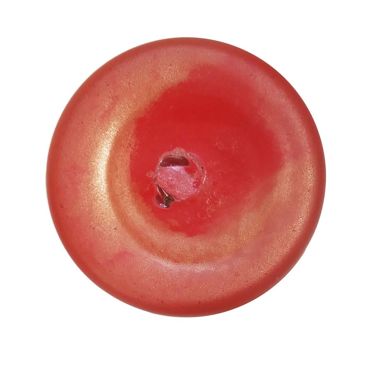 2000s Italian Moss Green Gold Murano Art Glass Cactus Plant with Orange Flowers