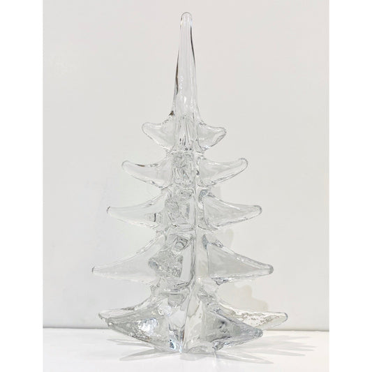 1970s Sweden Vintage FM Ronneby Tall Crystal Glass Tree Modernist Sculpture