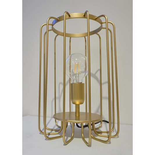 Cosulich Interiors Minimalist Italian Futurist Gold Brass Metal Open Table Lamp