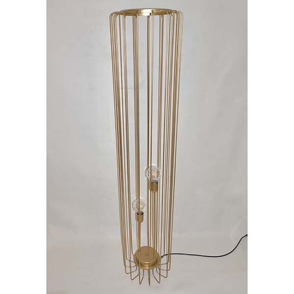 Cosulich Interiors Minimalist Italian Futurist Gold Metal Open Floor Lamp
