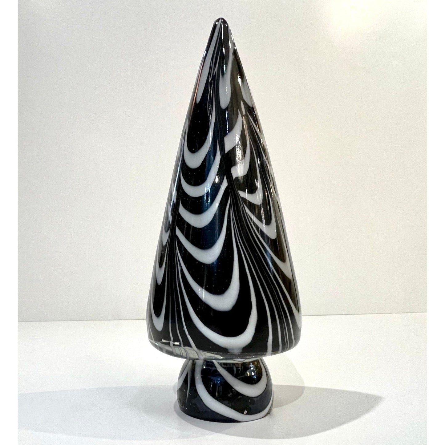 1980 Formia Italian Vintage White Black Clear Murano Glass Tree Modern Sculpture