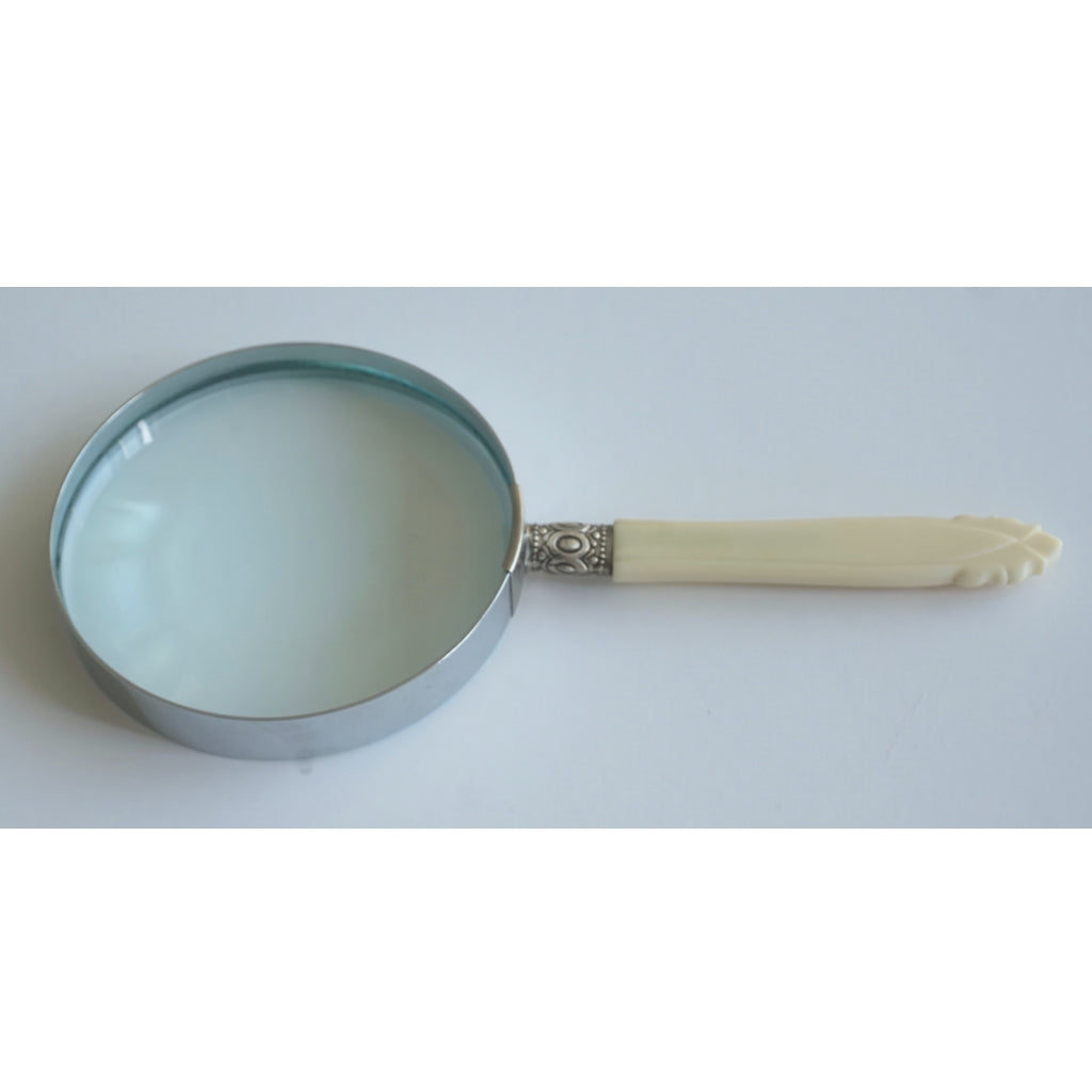 1970s English Magnifying Glass and Letter Opener Desk Set with Bone Handles