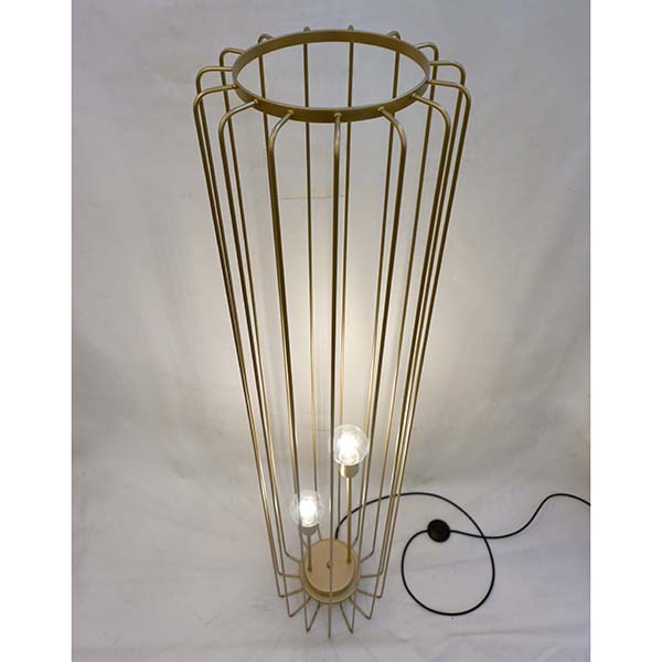 Cosulich Interiors Minimalist Italian Futurist Gold Metal Open Floor Lamp