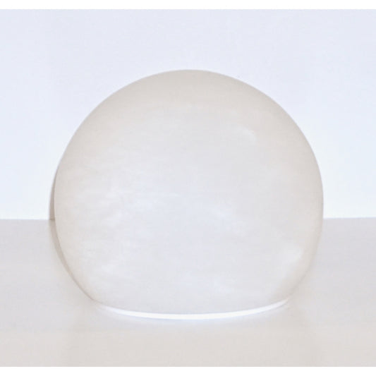 Bespoke Italian Minimalist White Alabaster Moon Wireless Round Table/Desk Lamp