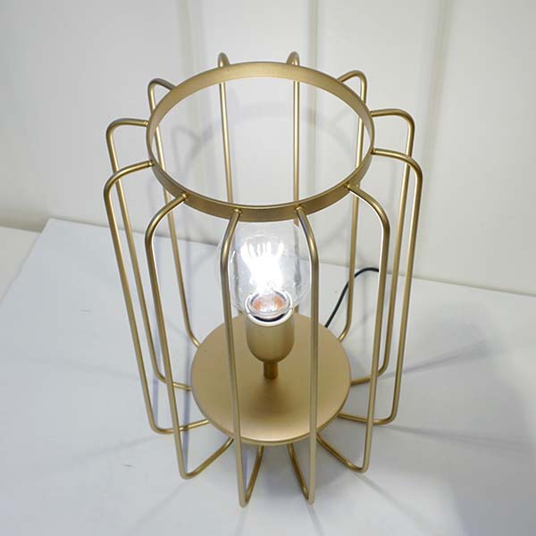 Cosulich Interiors Minimalist Italian Futurist Gold Brass Metal Open Table Lamp