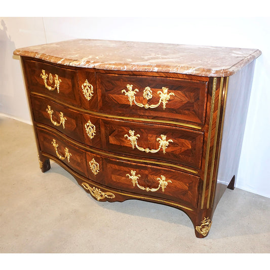 18th C. Antique French Stamped Marchand Kingwood Chest Commode with Provenance
