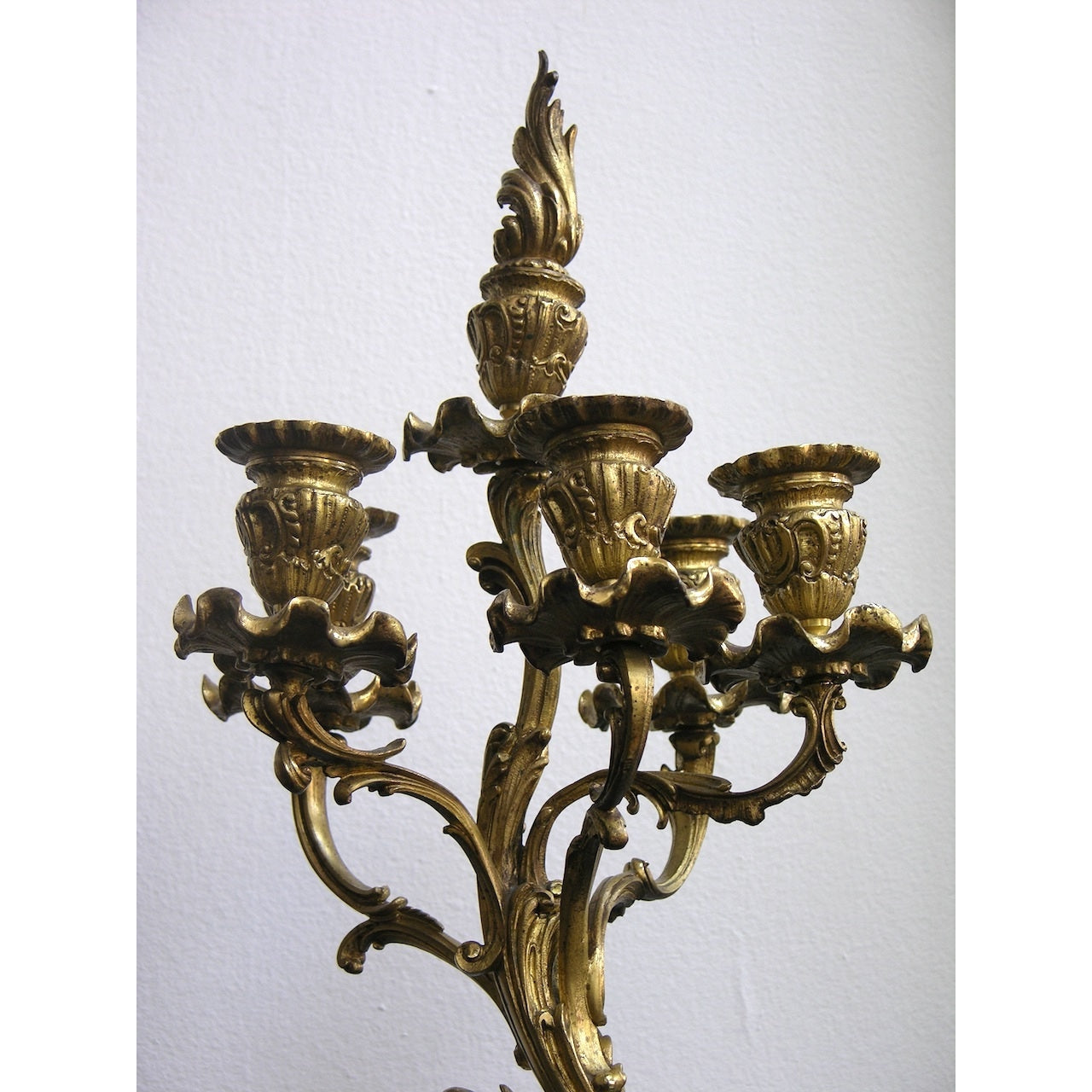 1870s Antique French Pair of Napoleon III Bronze and Ormolu Candle Holders