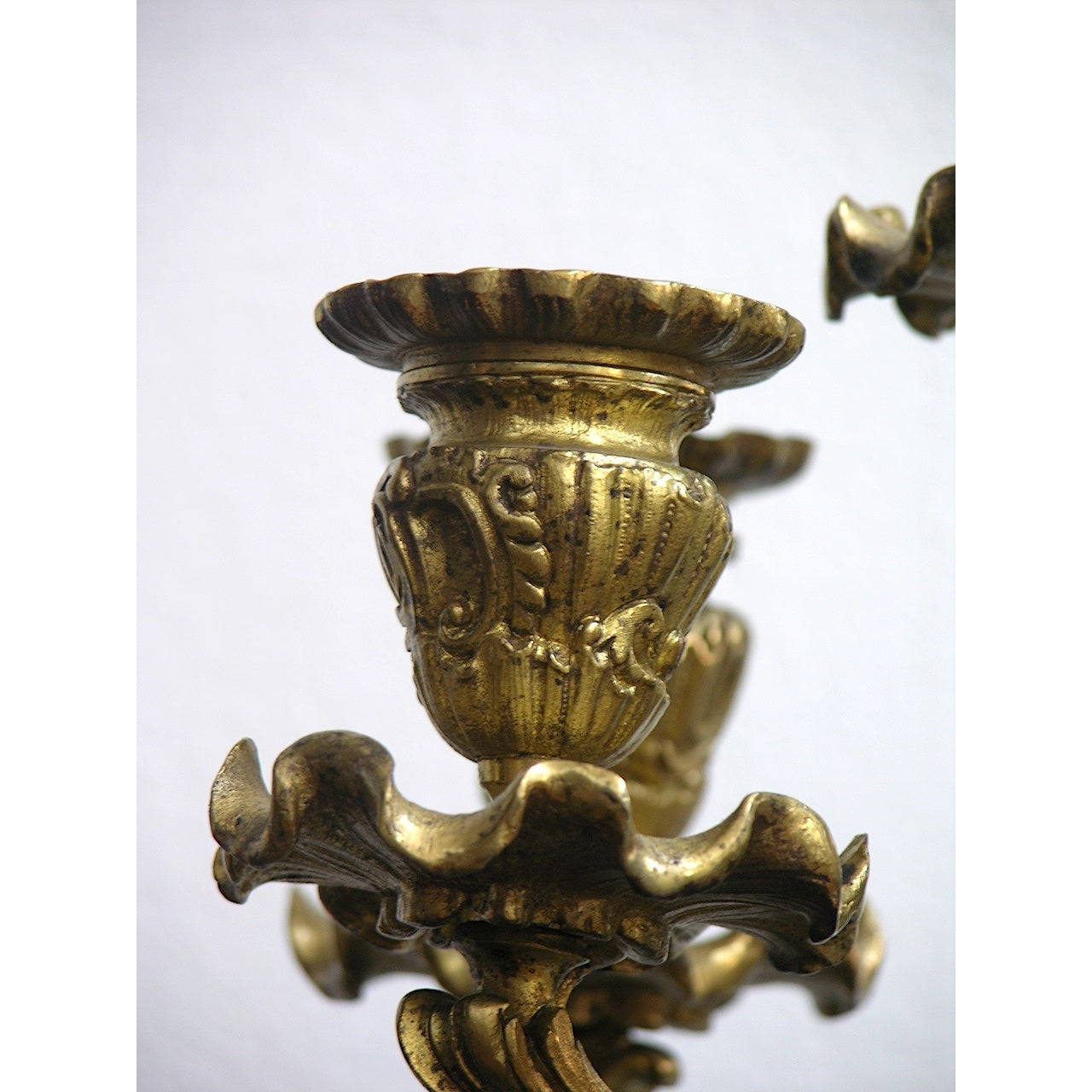 1870s Antique French Pair of Napoleon III Bronze and Ormolu Candle Holders