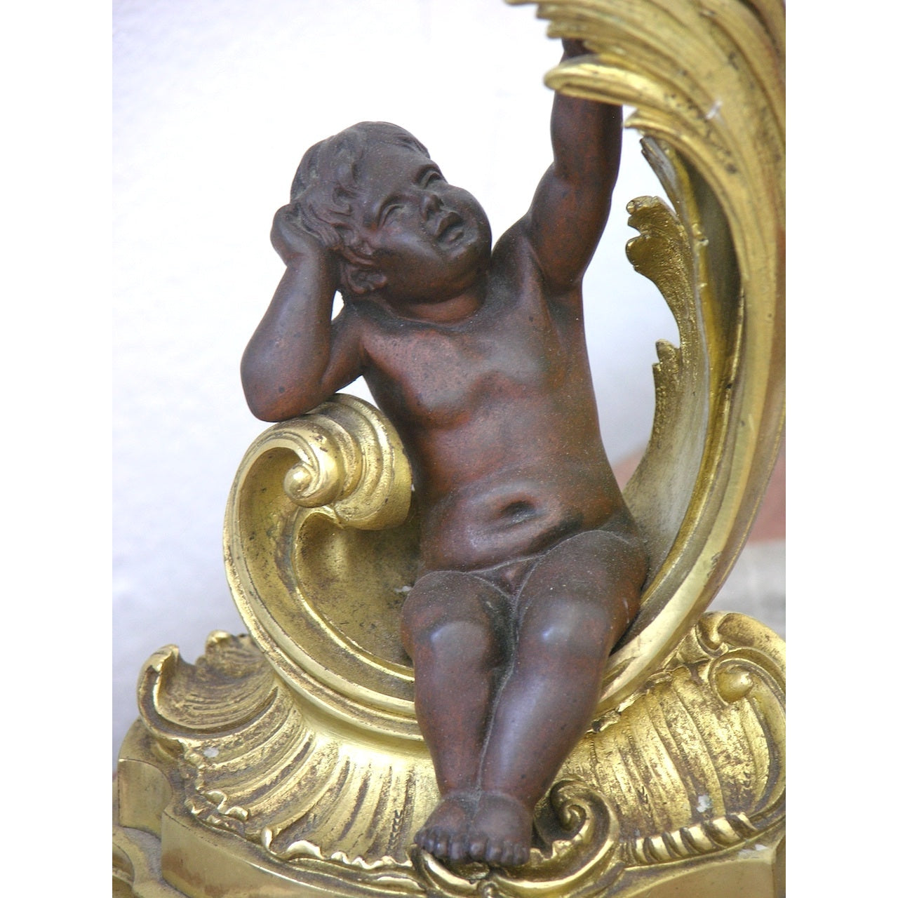 1870s Antique French Pair of Napoleon III Bronze and Ormolu Candle Holders