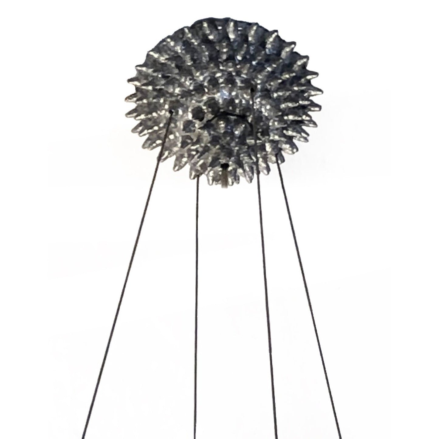 Contemporary Italian Post-Modern Amber Gold Glass Oval Silver Flush/Chandelier