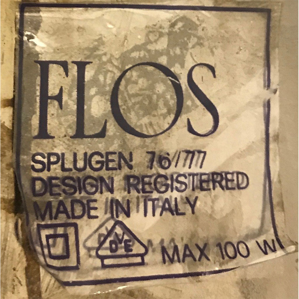 Flos 1960s Silver Tone Pair of Castiglioni Round Polished Aluminum Table Lamps