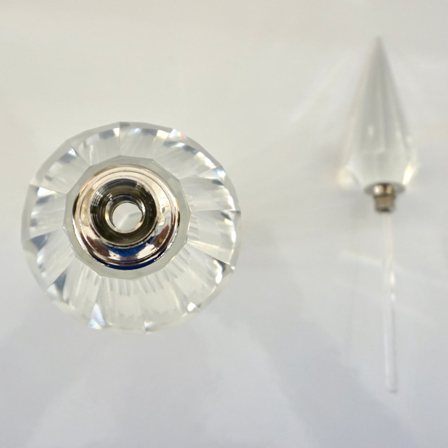1950s American Vintage Diamond Cut Multi Faceted Tall Crystal Perfume Bottle