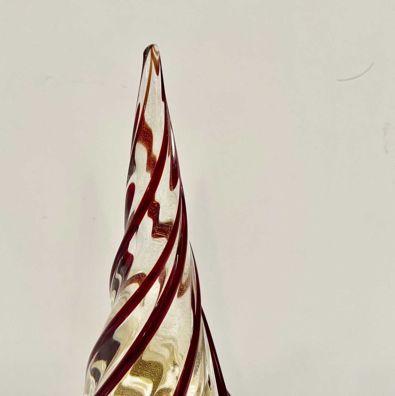 Formia Italian Vintage Wine Red Gold Murano Glass Christmas Tree Sculpture
