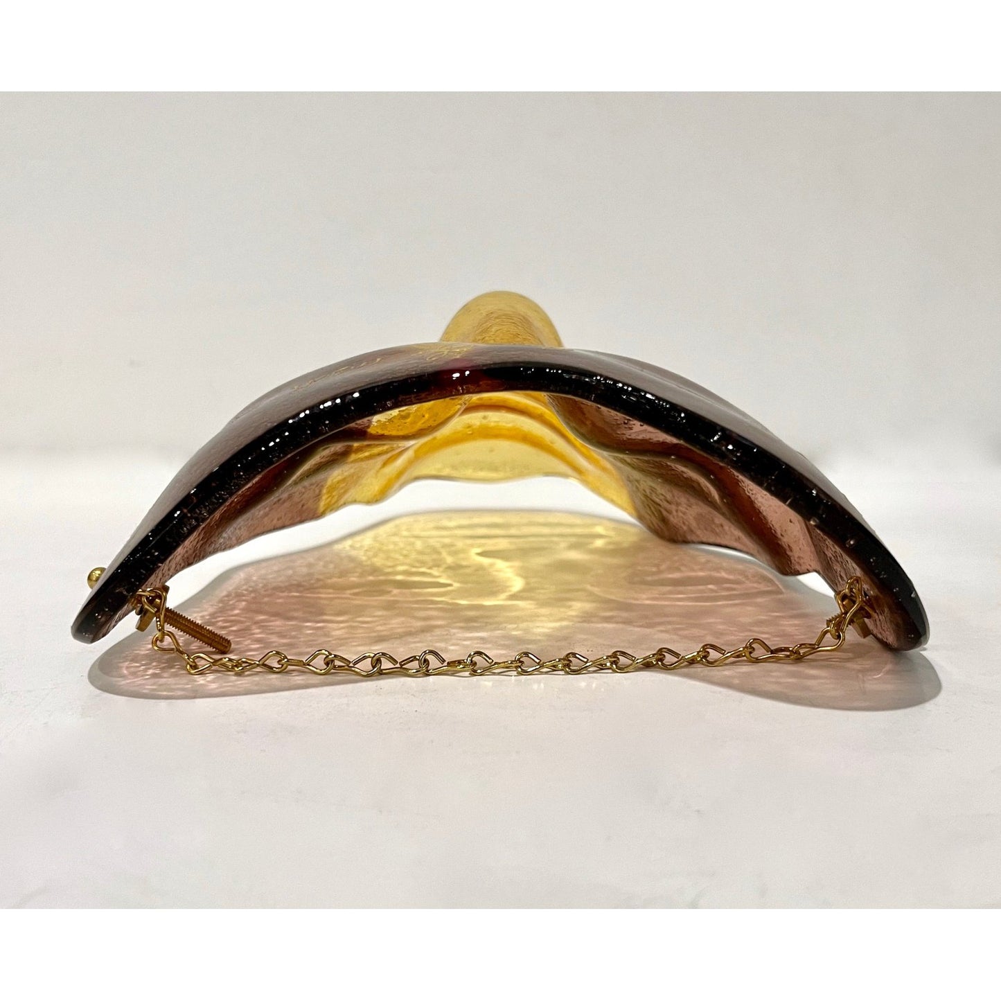 Bespoke Italian Amethyst Amber Gold Murano Glass Mask Wall Art Sculpture