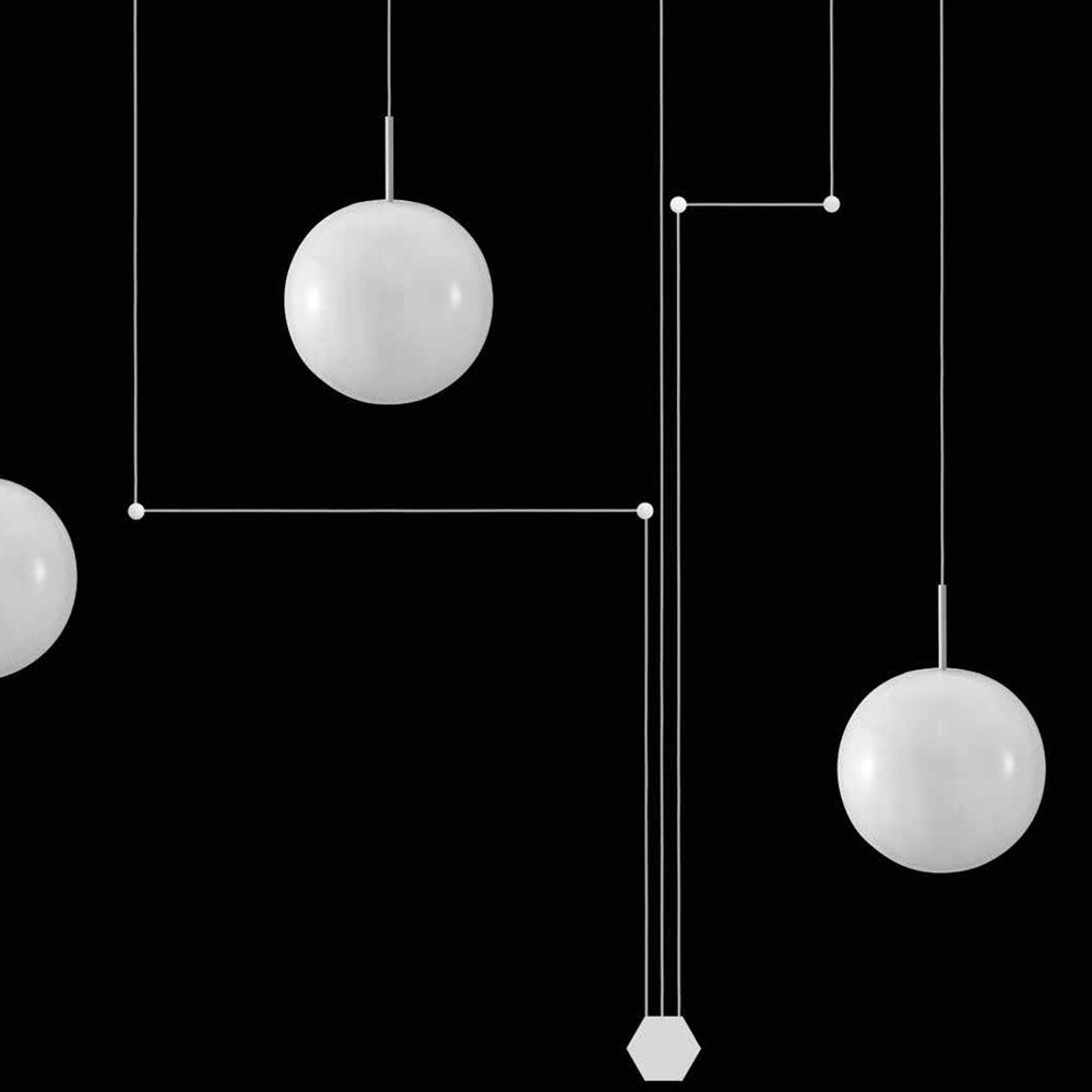 Contemporary Italian Modern Minimalist White Lacquer & Glass Balloon Table Lamp