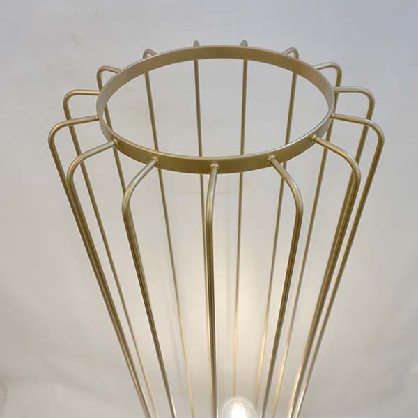 Cosulich Interiors Minimalist Italian Futurist Gold Metal Open Floor Lamp