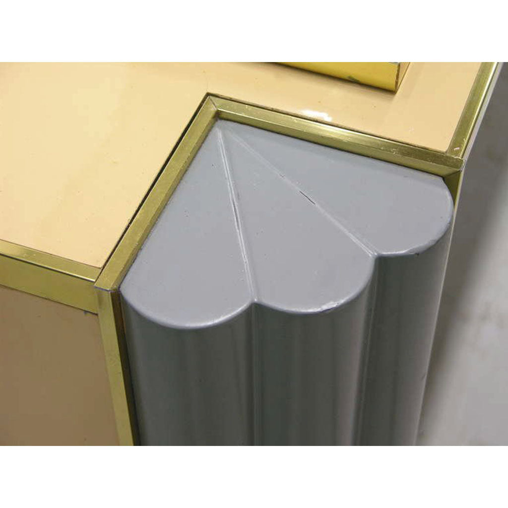 Alain Delon 1970s Pair of Gray and Cream Console Tables for Maison Jansen