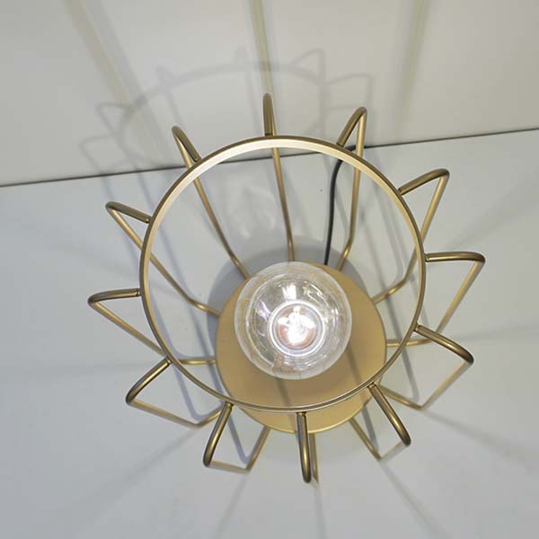 Cosulich Interiors Minimalist Italian Futurist Gold Brass Metal Open Table Lamp