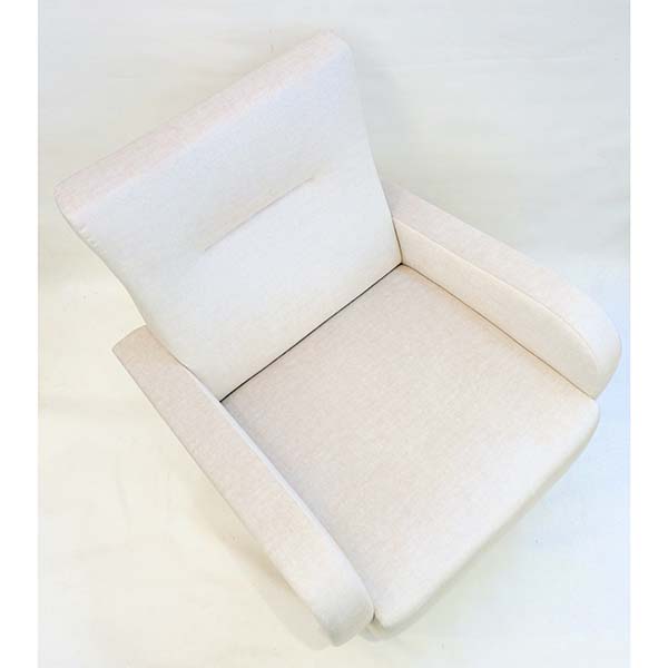 Italian Custom Pair of Modern Camel Cream Velvet Armchairs