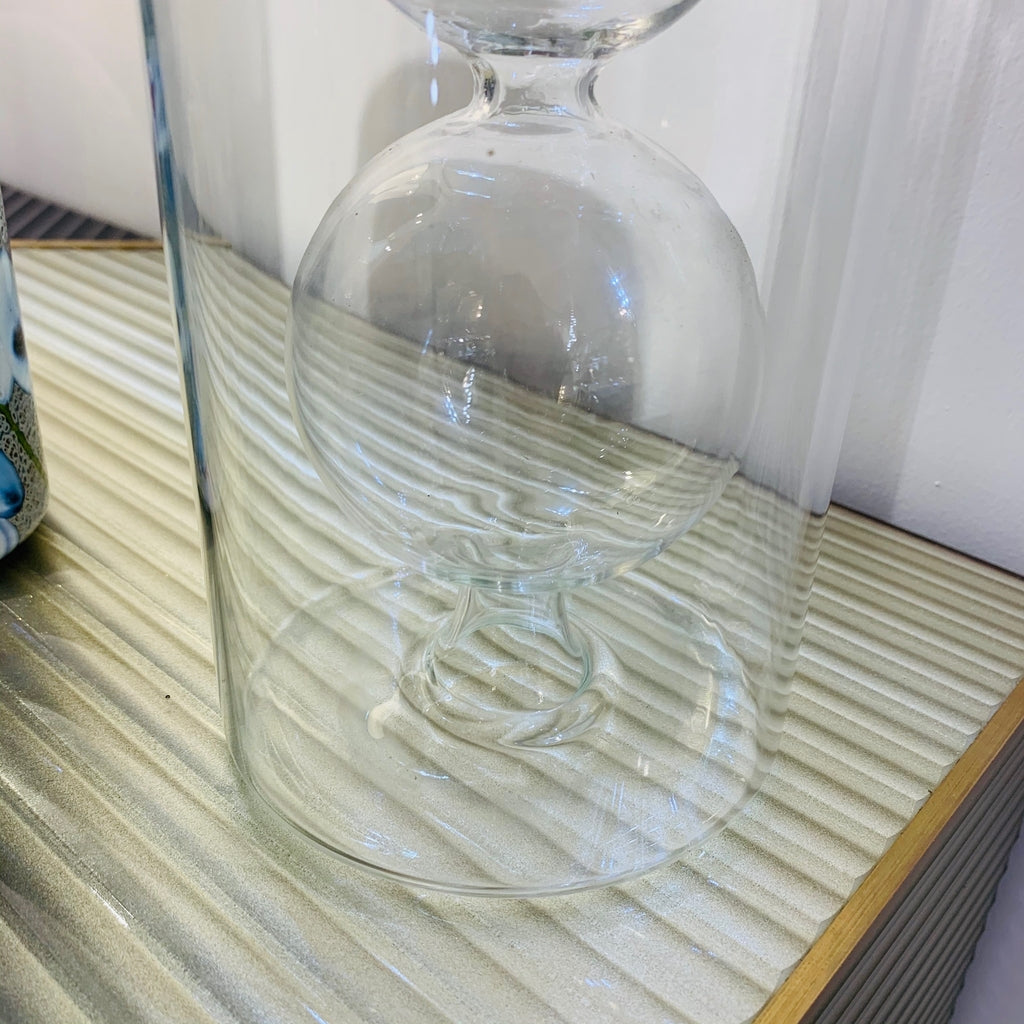 1970s Leucos Italian Design Crystal Clear Murano Glass Candle Holder or Vase
