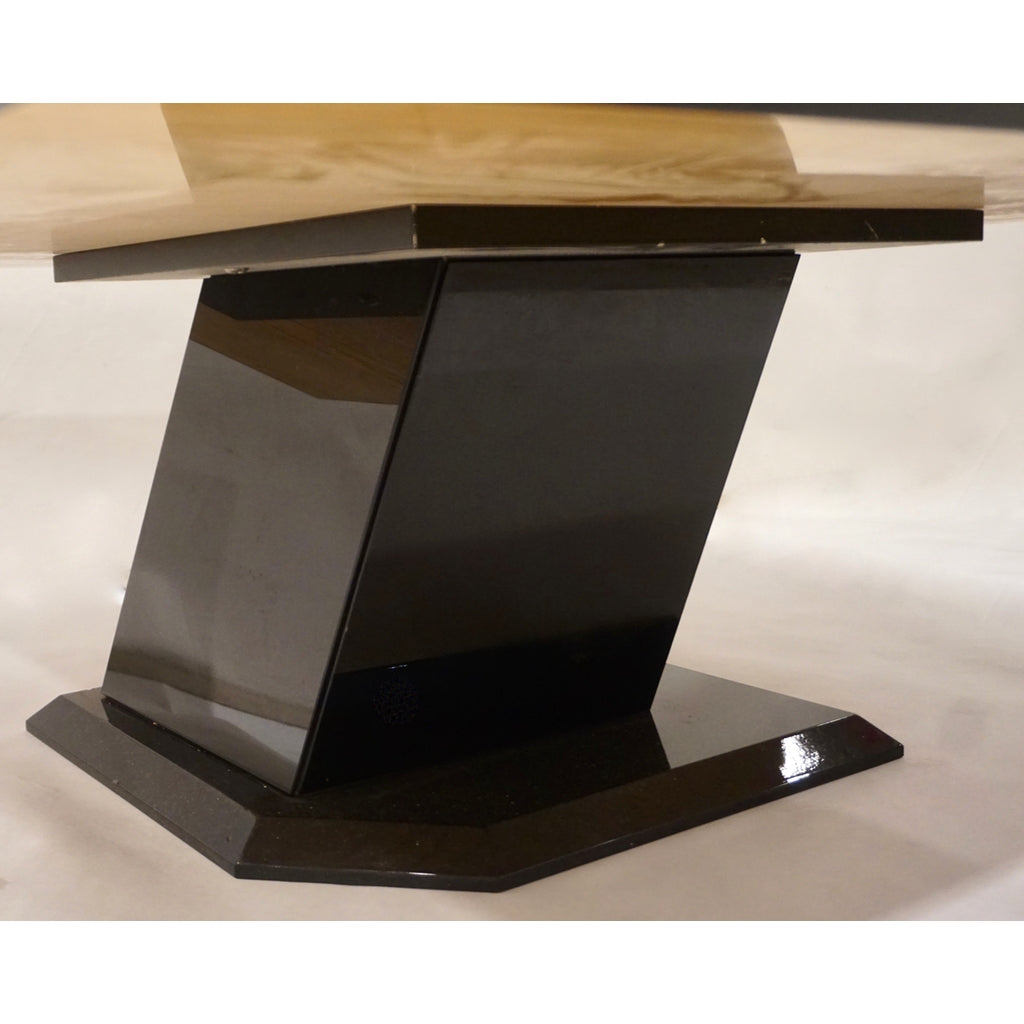 1976 Cattaneo Italian Black Lacquered Silver Grey Mondrian Decor Coffee Table