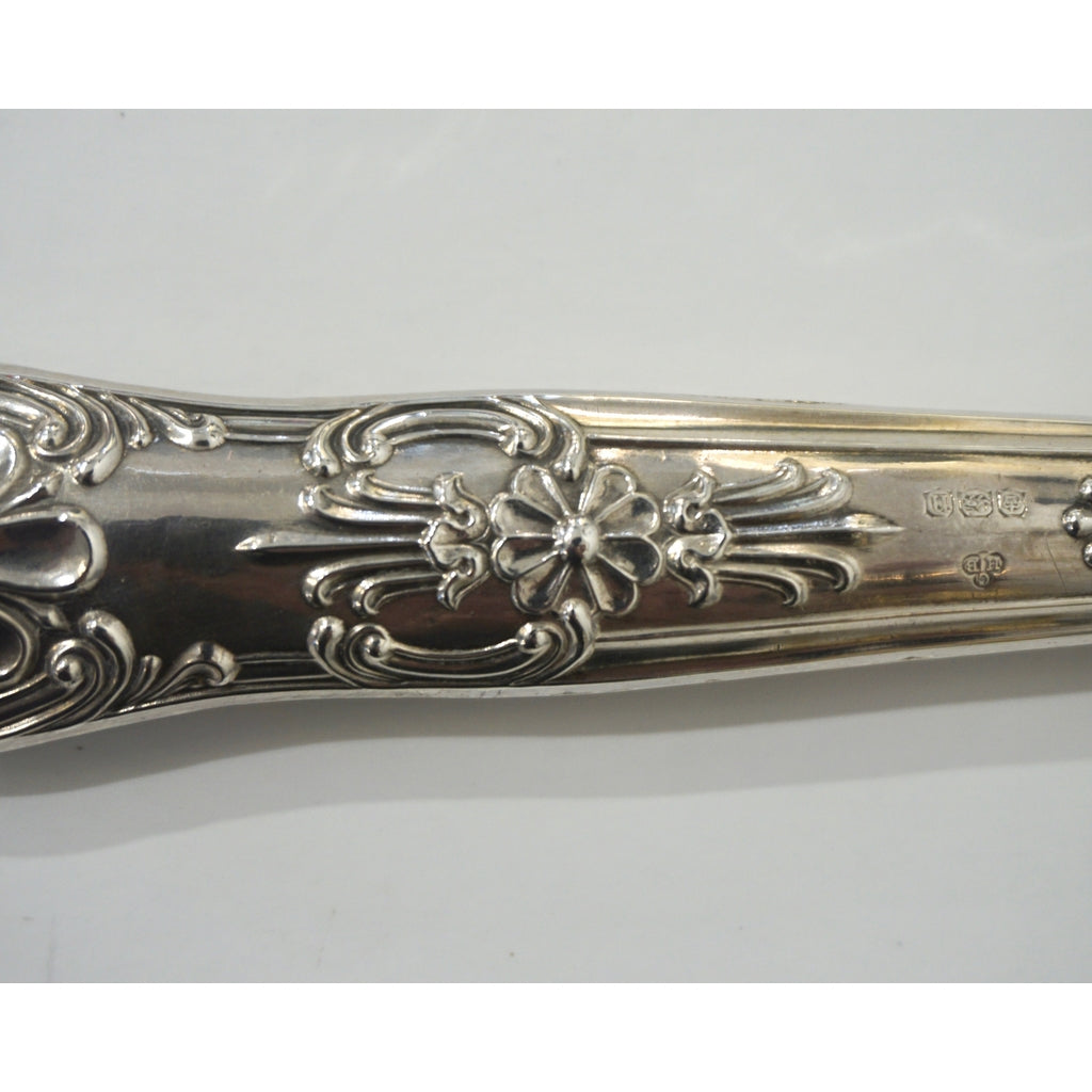 English Art Nouveau Sheffield Sterling Silver Mounted Large Magnifying Glass