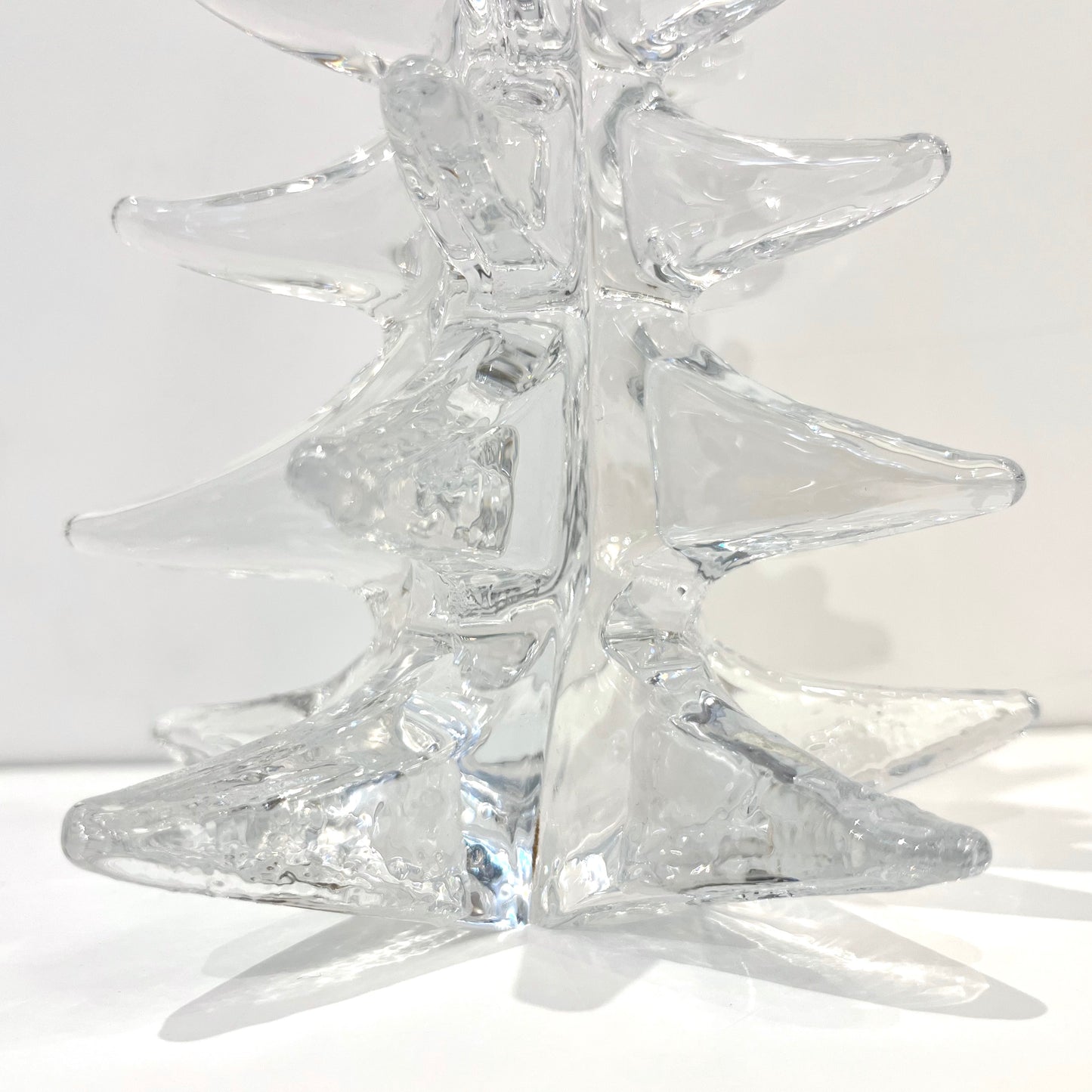 1970s Sweden Vintage FM Ronneby Tall Crystal Glass Tree Modernist Sculpture