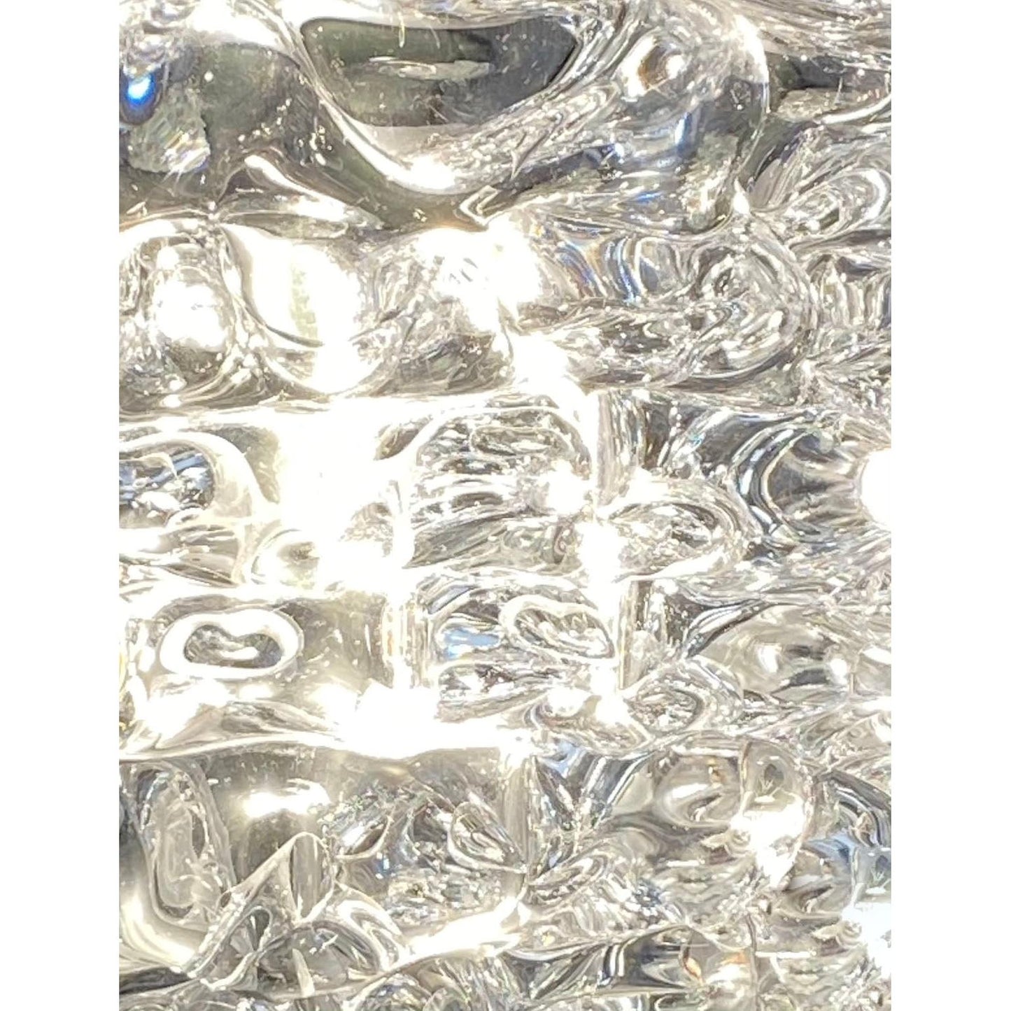 Italian Vintage Barovier Toso Crystal Textured Murano Glass Satin Silver Sconces