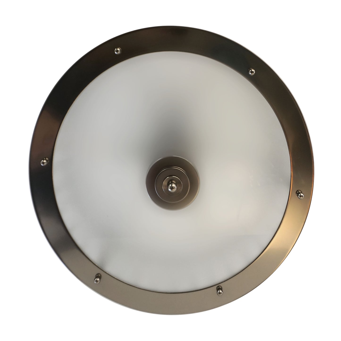 Bespoke Italian Gun Metal Crystal Murano Glass Flush Mount / Drum Chandelier