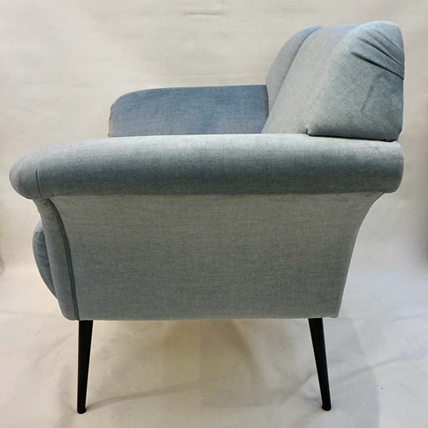 Cosulich Interiors Italian Mid-Century Modern Style Pair of Aquamarine Armchairs