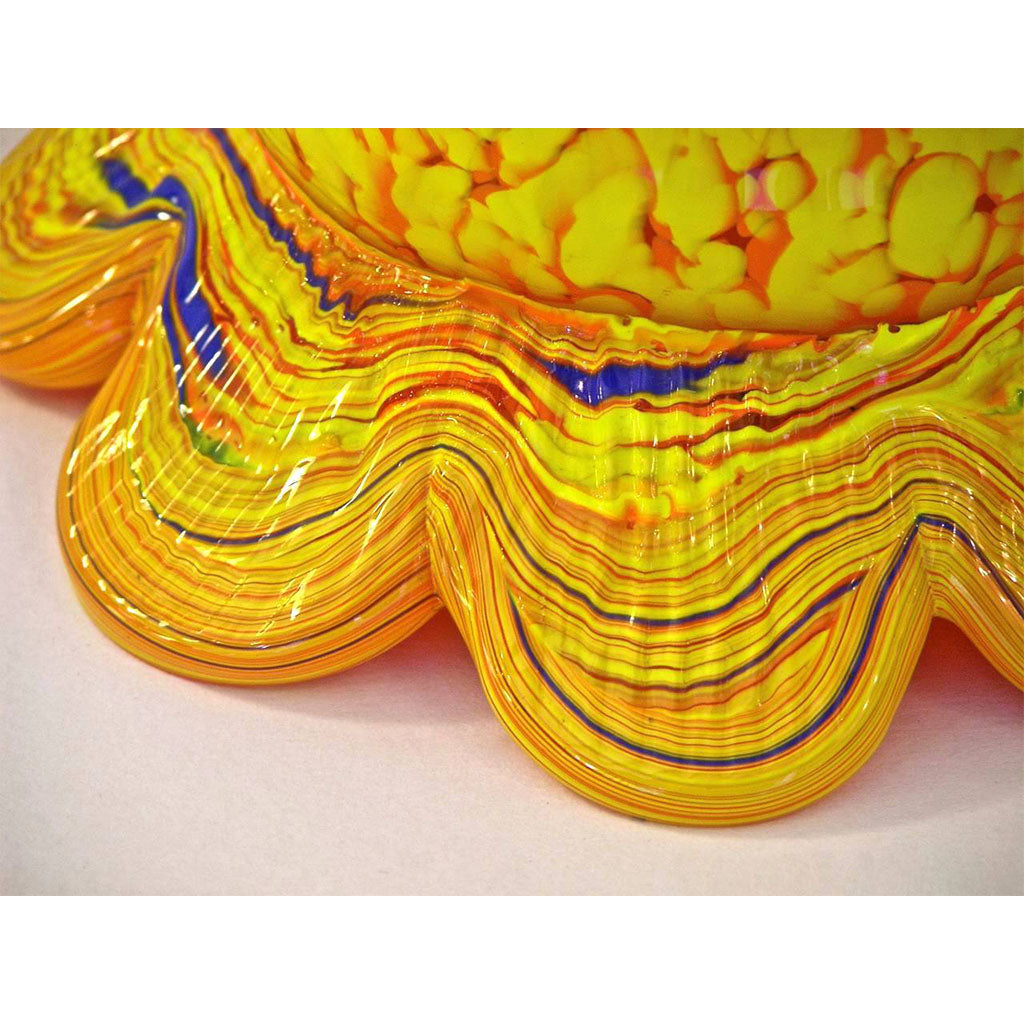 Barovier Toso 1990s Modern Yellow-Orange Murano Glass Luminous Table Lamps