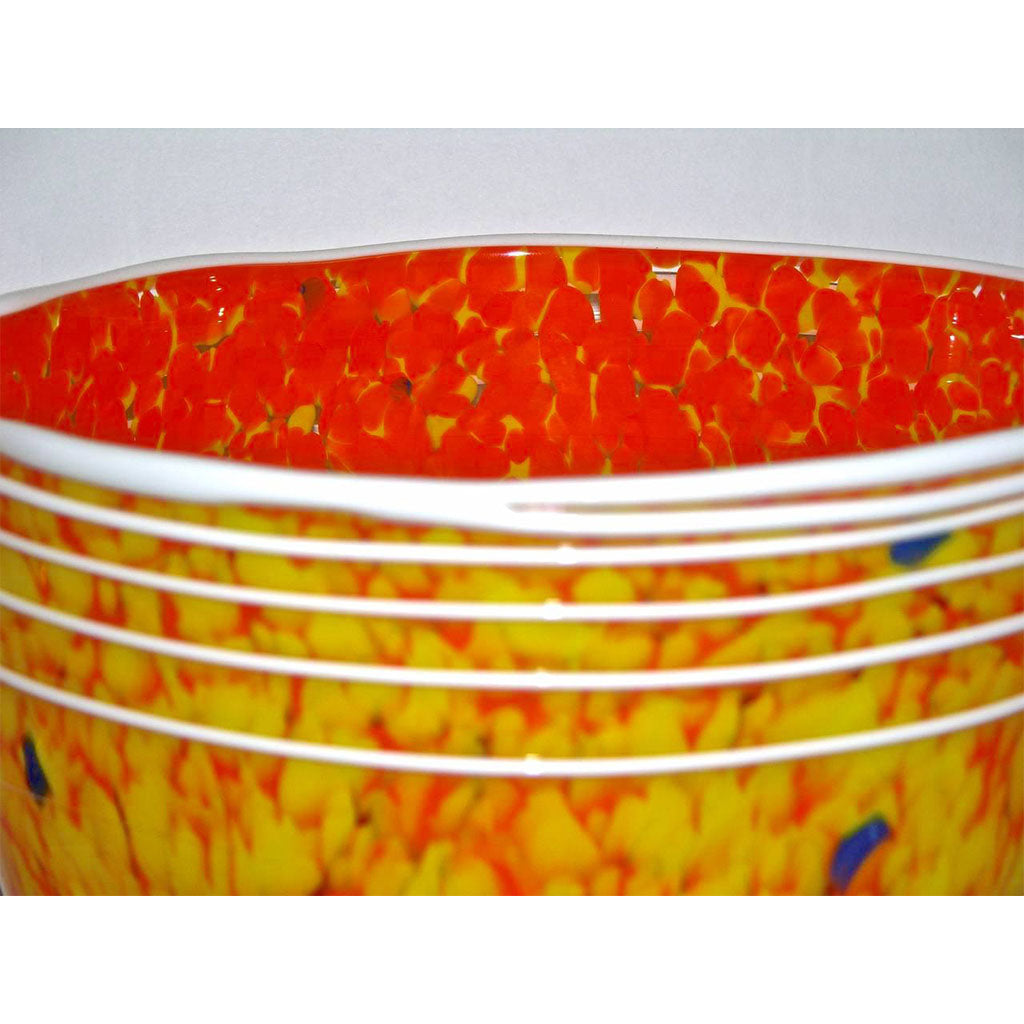 Barovier Toso 1990s Modern Yellow-Orange Murano Glass Luminous Table Lamps