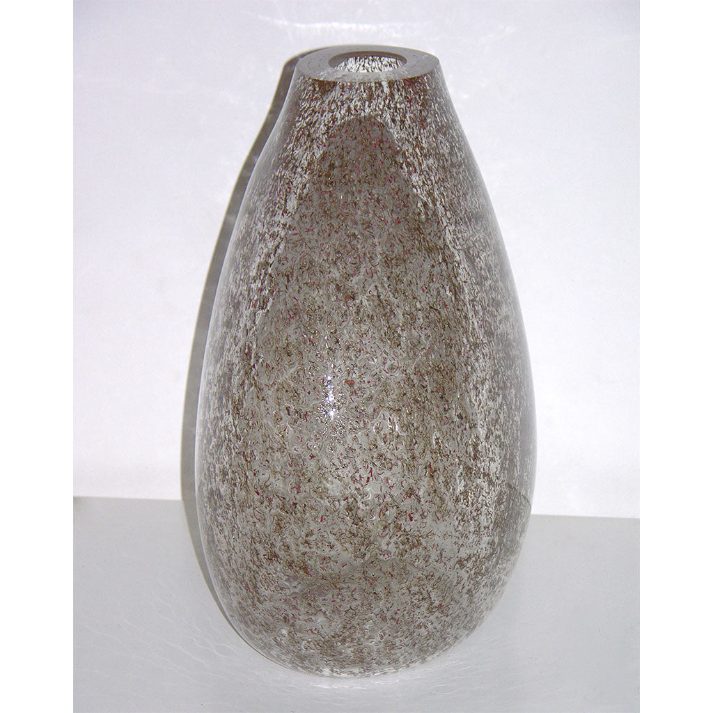 Paolo Crepax Murano Glass Vases with Green and Red Organic Filaments