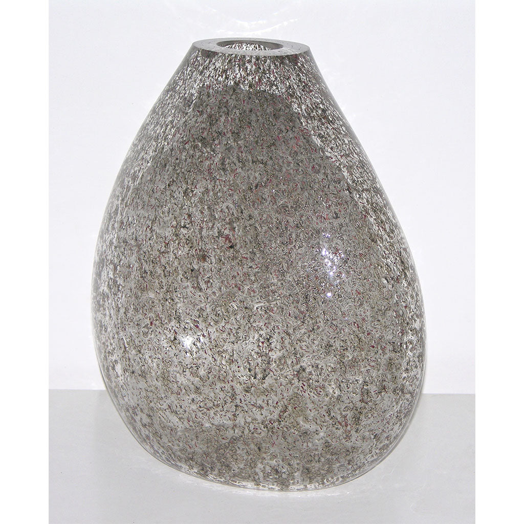 Paolo Crepax Murano Glass Vases with Green and Red Organic Filaments