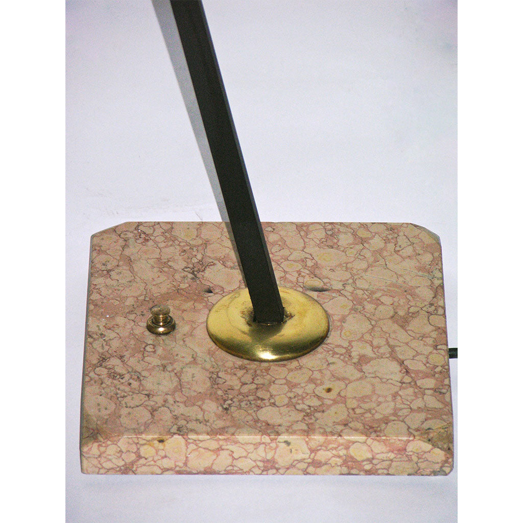 Stilnovo 1950s Vintage Italian Floor Lamp with Vistosi Red Murano Glass Shade