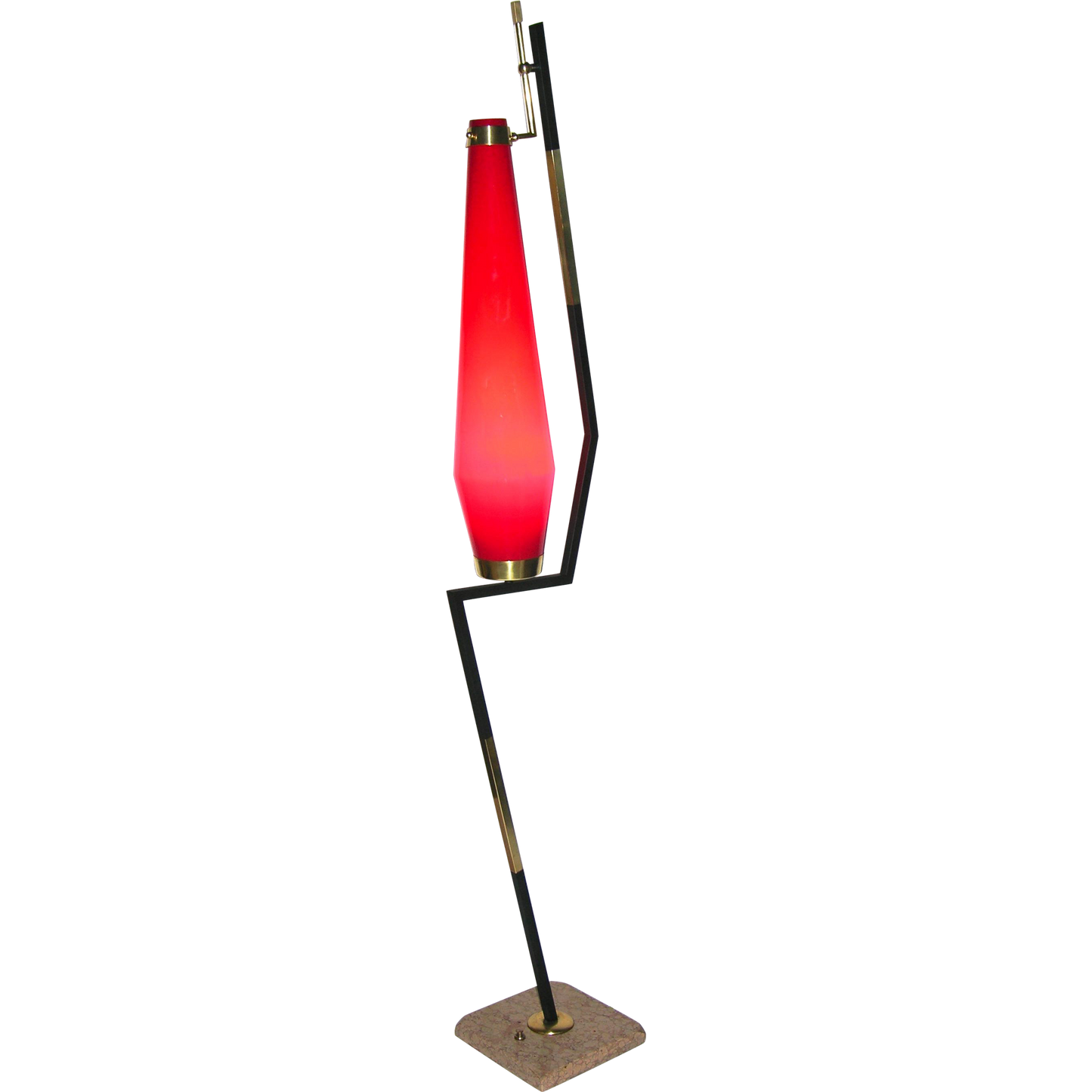 Stilnovo 1950s Vintage Italian Floor Lamp with Vistosi Red Murano Glass Shade - Cosulich Interiors & Antiques