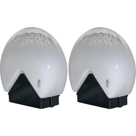 Roberto Pamio for Leucos 1970s Italian Pair of Black and White Glass Lamps - Cosulich Interiors & Antiques