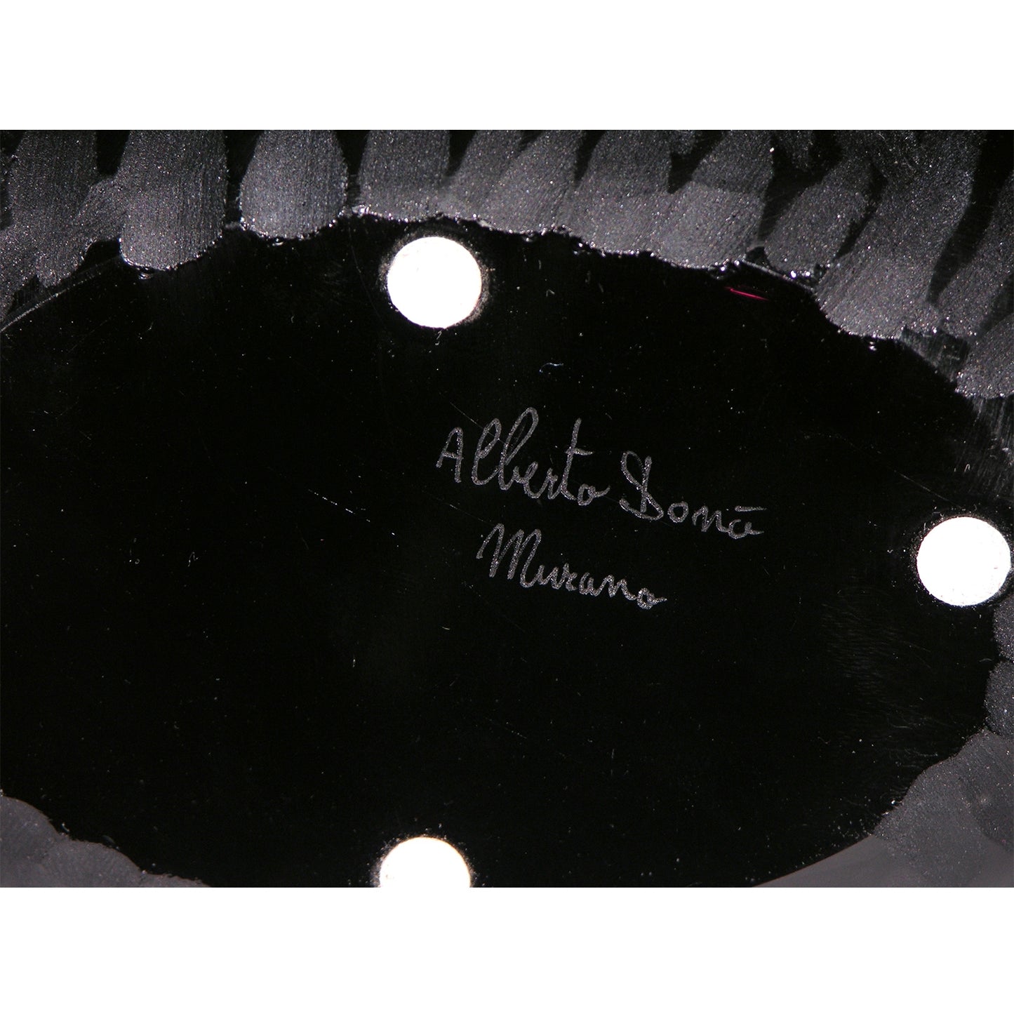 Alberto Dona 1980s Modern Red and Black Murano Glass Vase with White Murrine