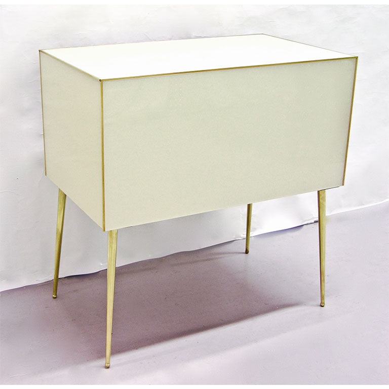 1990 Italian Graphic Pair of Geometric Black White Rose Gray Chests/ Side Tables - Cosulich Interiors & Antiques