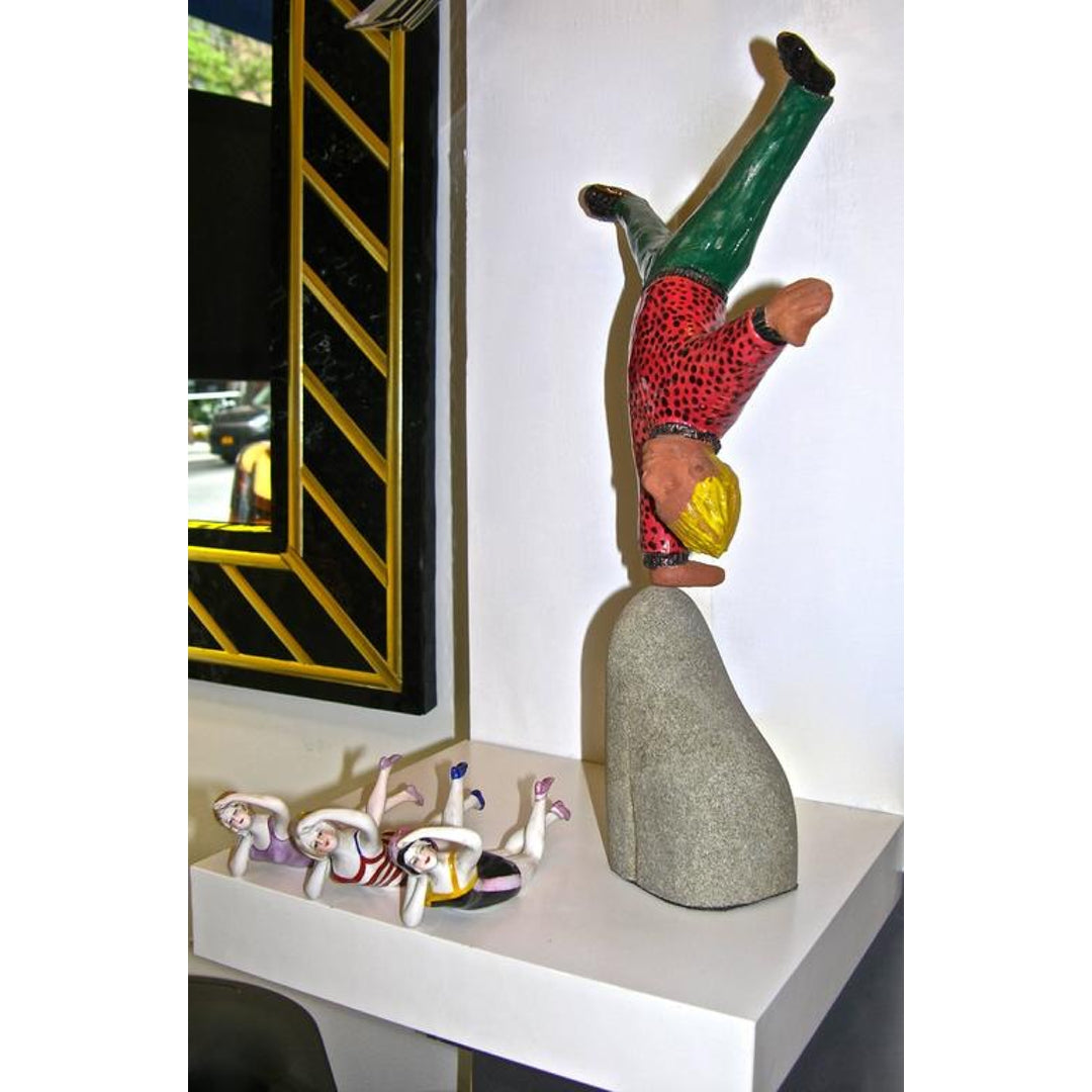 Acrobat Sculpture Terra Cotta Figure by the Italian Artist Ginestroni